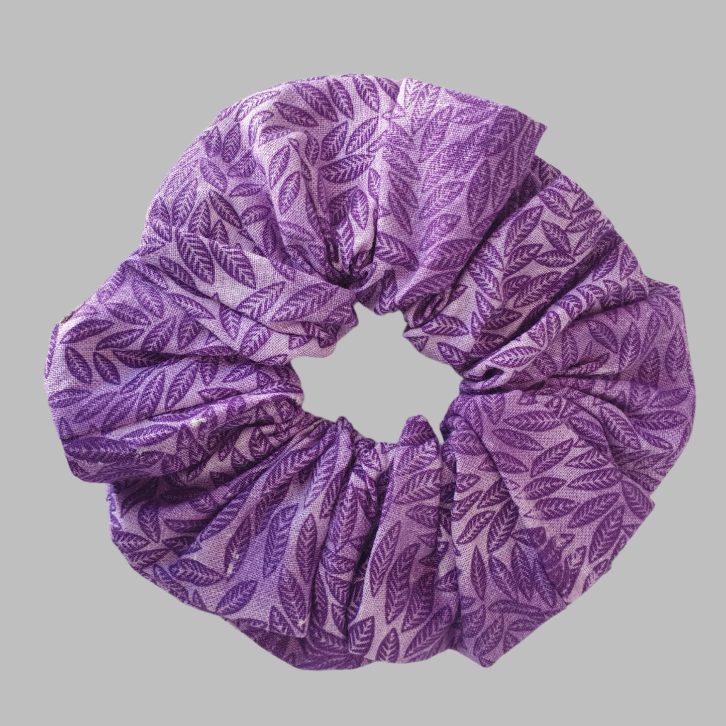 Scrunchie, large, Purple Leaves